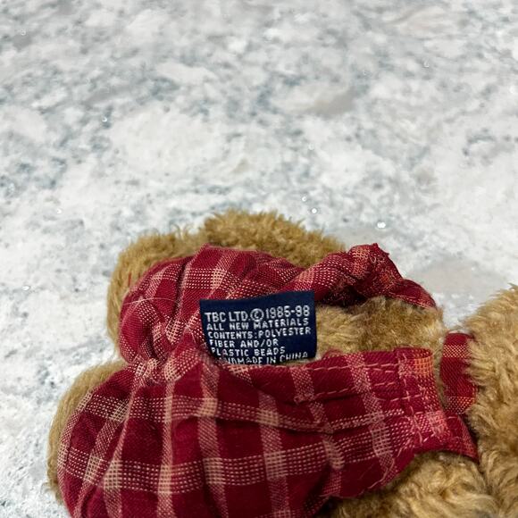 Boyds Bears 1985-98 Samuel Small 6" Red Plaid Overalls Jointed Plush - Picture 6 of 6
